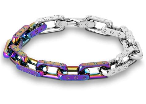 louis vuitton chain bracelet monogram rainbow|louis vuitton monogram bracelet silver.